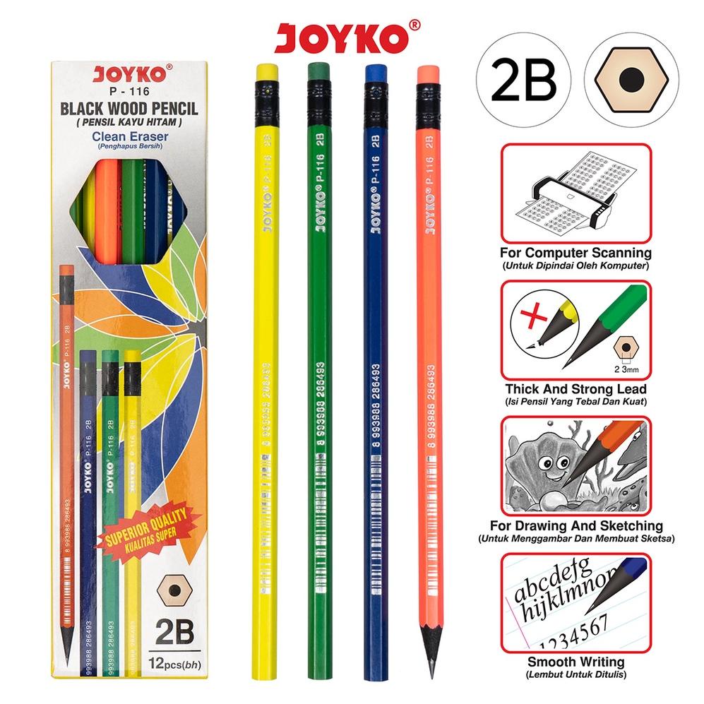 

100 Pensil Pencil Joyko P-116 2B 1 Box 12 Pcs kay9o