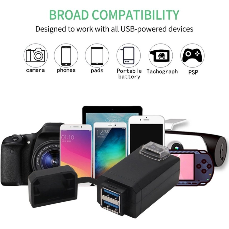 Charger Motor 2in1 Waterproof Quick Charge 3.0 2 USB 031