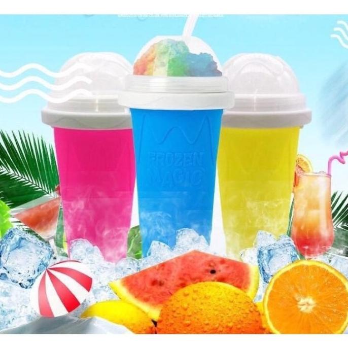 Frozen Magic Cup Alat Pembuat Eskrim Slushy Cup Smooties Squeeze Cup