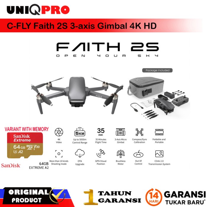C-FLY Faith 2S CFLY Faith 3-axis Gimbal 4K HD Camera 5KM FPV Drone