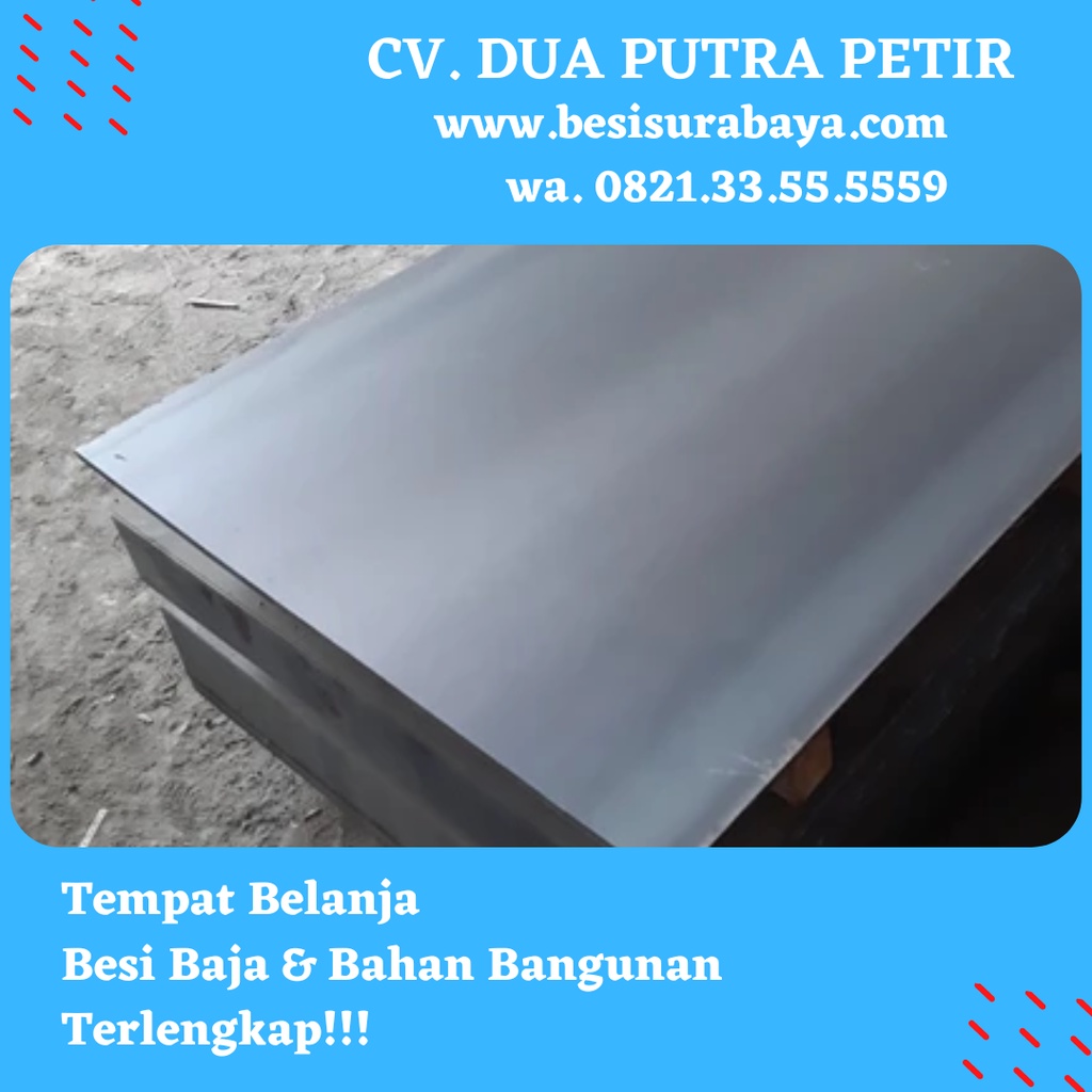 plat besi hitam 12mm x 4ft x 8ft berat 280kg