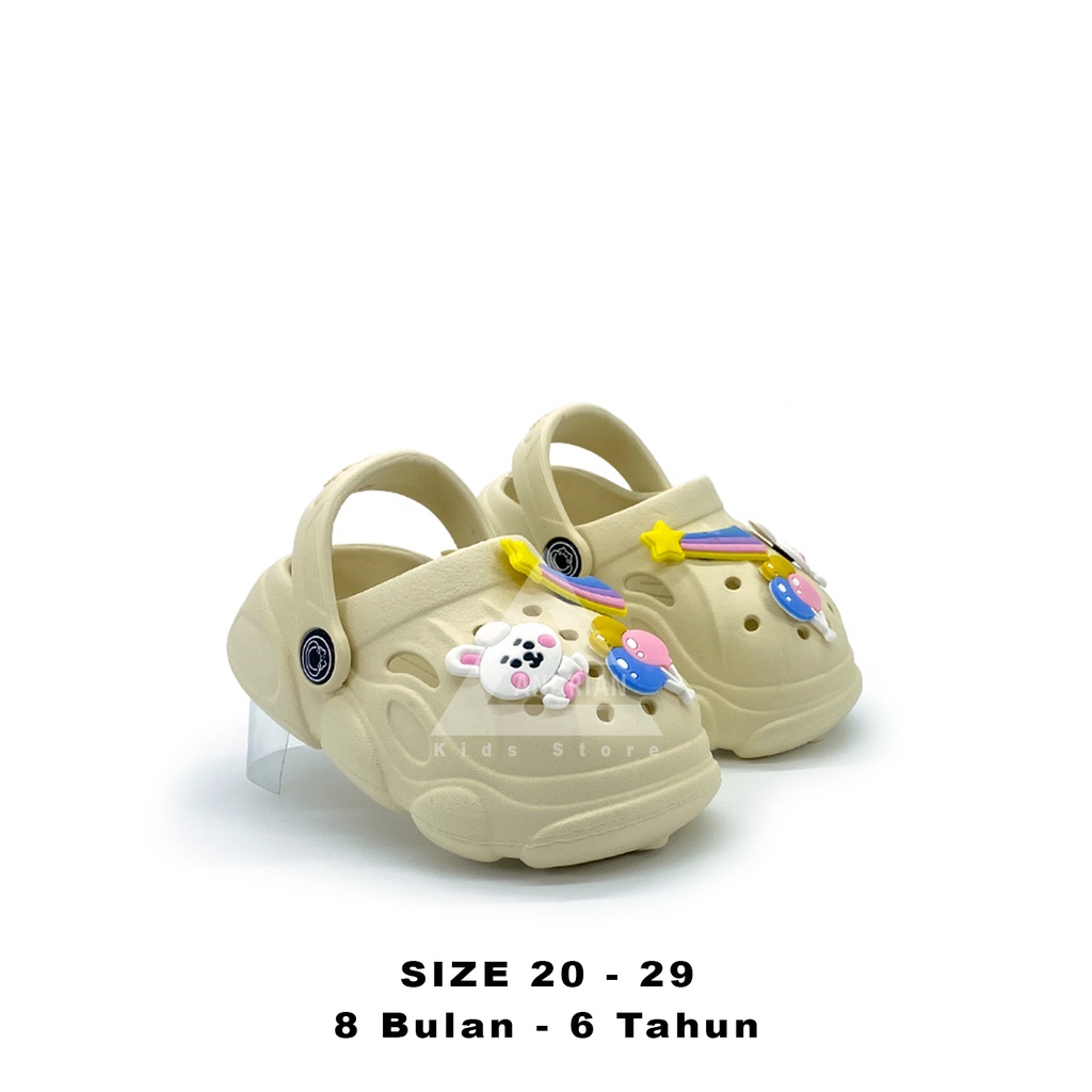 Sandal anak perempuan model jibbitz baim baby girls 1 - 6 tahun New Andrian