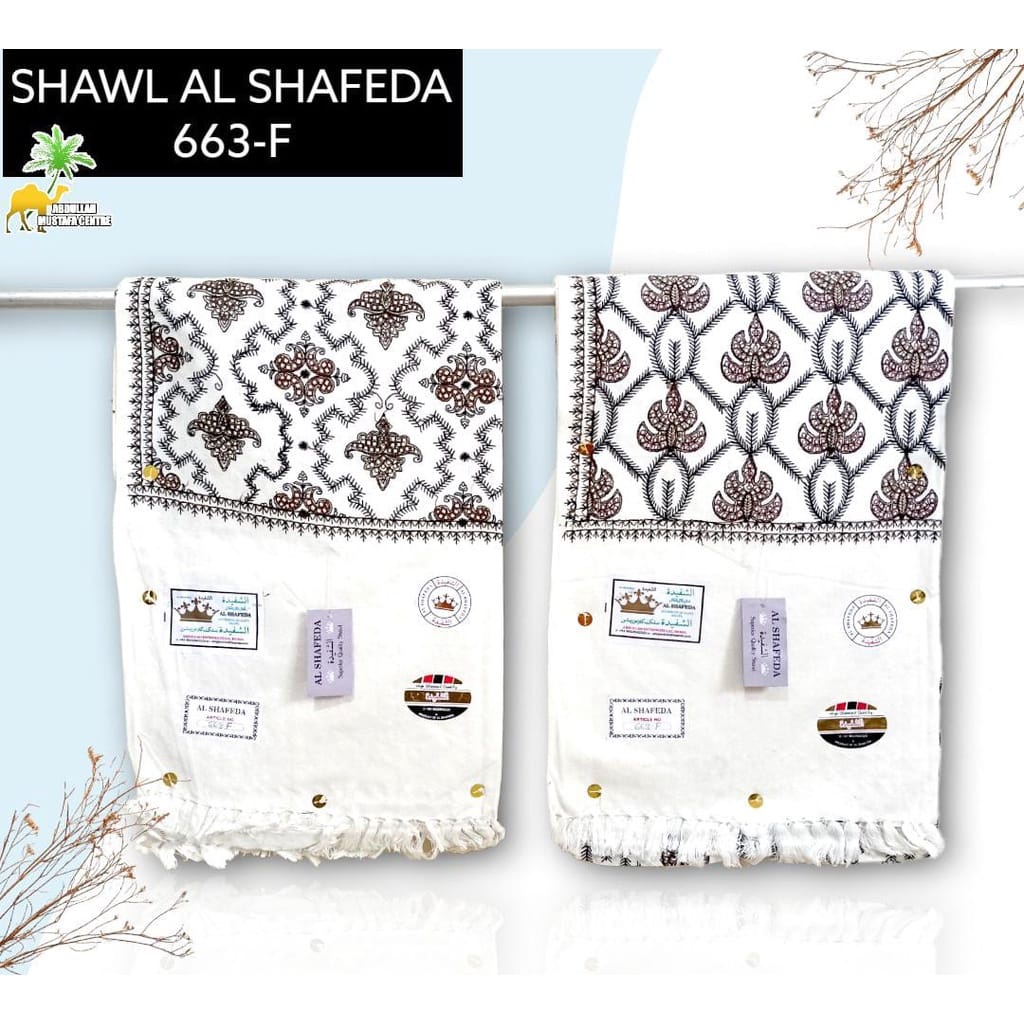 Shawl Al Shafeda Kashmir 663 F  Embriodery Alshafeda Kashmir Original Shawl Sulam Tangan