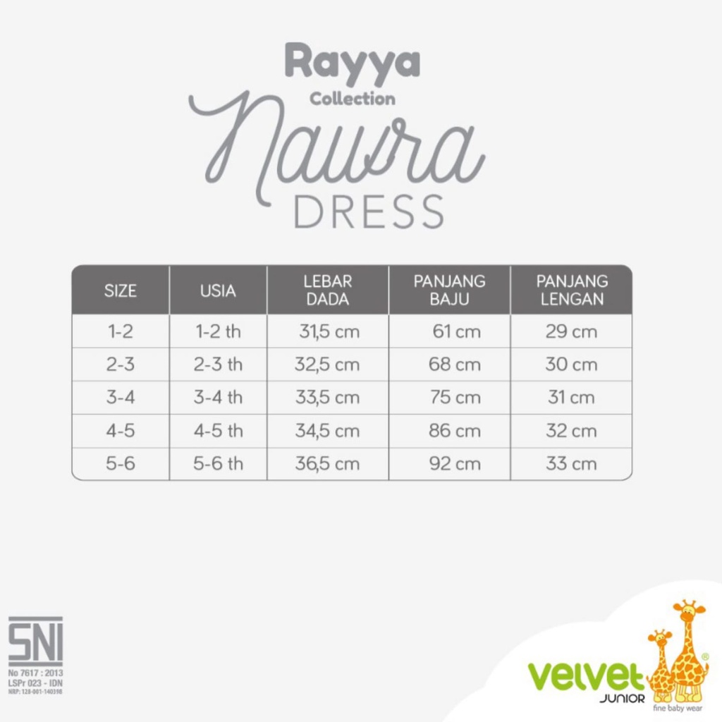 Dress Velvet Junior Nawra Rayya Muslim