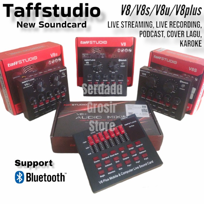 Terlaris New Soundcard V8 V8S V8U V8Plus Original Taffstudio