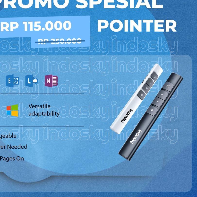 ➷ PROMO SPESIAL Indosky Pointer Original | Pointer Presentasi | Presenter Laser Pointer | Pointer Wi
