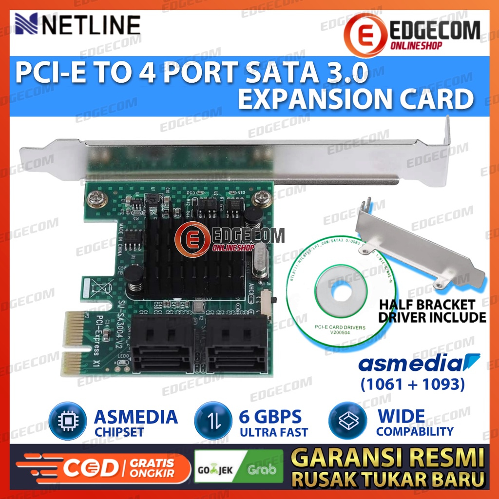 PCIE PCI EXPRESS SATA III 4 Port Expansion Card