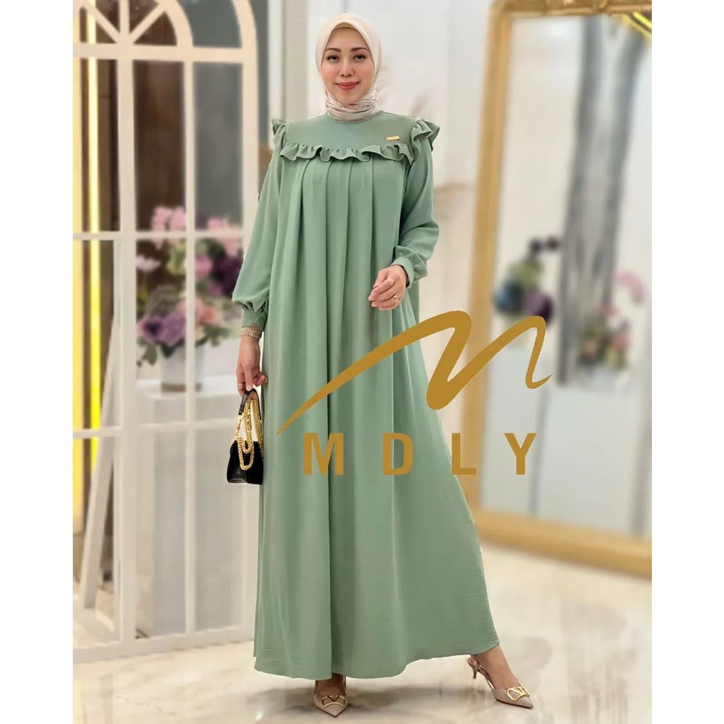 Terbaru Belinie Gamis Cringkel Premium Aplikasi Renda Fit XXL-XL-L Dress Jumbo Kekinian 2023 Baju Kondangan Wanita Busui Friendly Gaun Cantik Pakaian Pesta Cewek Fashion Wanita Muslim Dres Big size Oufit vintage