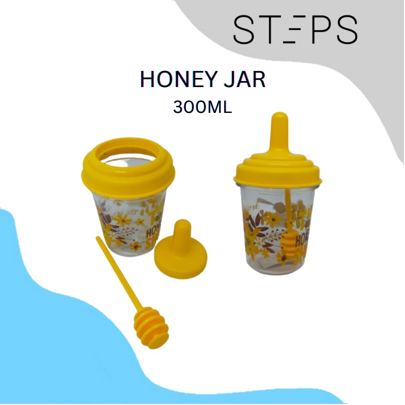 HONEY JAR DAN TEMPAT BUMBU KACA/ TEMPAT BUMBU DAN TEMPAT MADU LENGKAP DENGAN SENDOK/ ALAT DAPUR