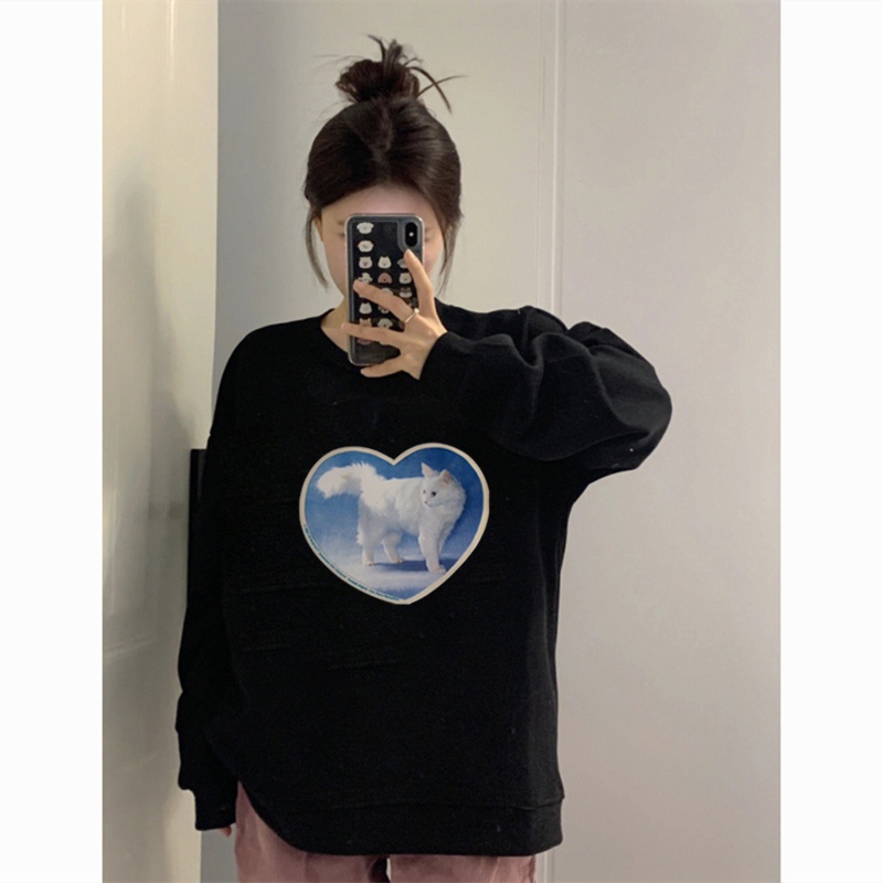 Sweater Oversize Cute Cat Sweater Oversize Korean Style/atasan korean style wanita