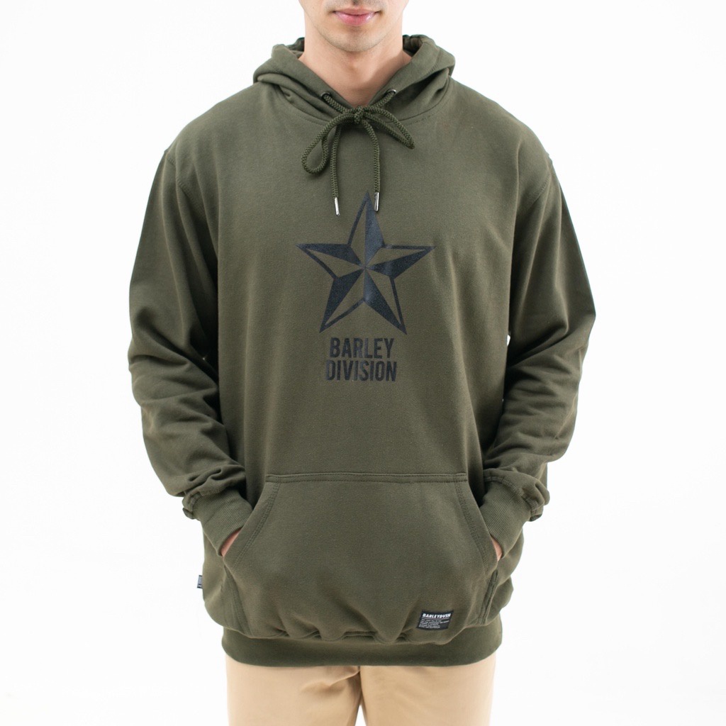 Jaket hoodie stars olive / hoodie barley unisex / sweater hoodie pria wanita premium