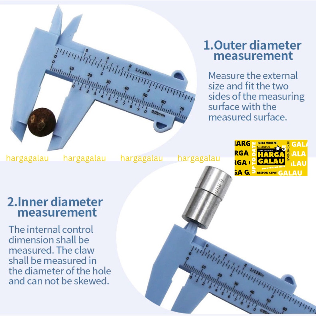 Jangka Sorong Alat Ukur Plastik 150mm Blue /  tool saat Custoom Gunpla Vernier Caliper Gauge Micrometer pengaris