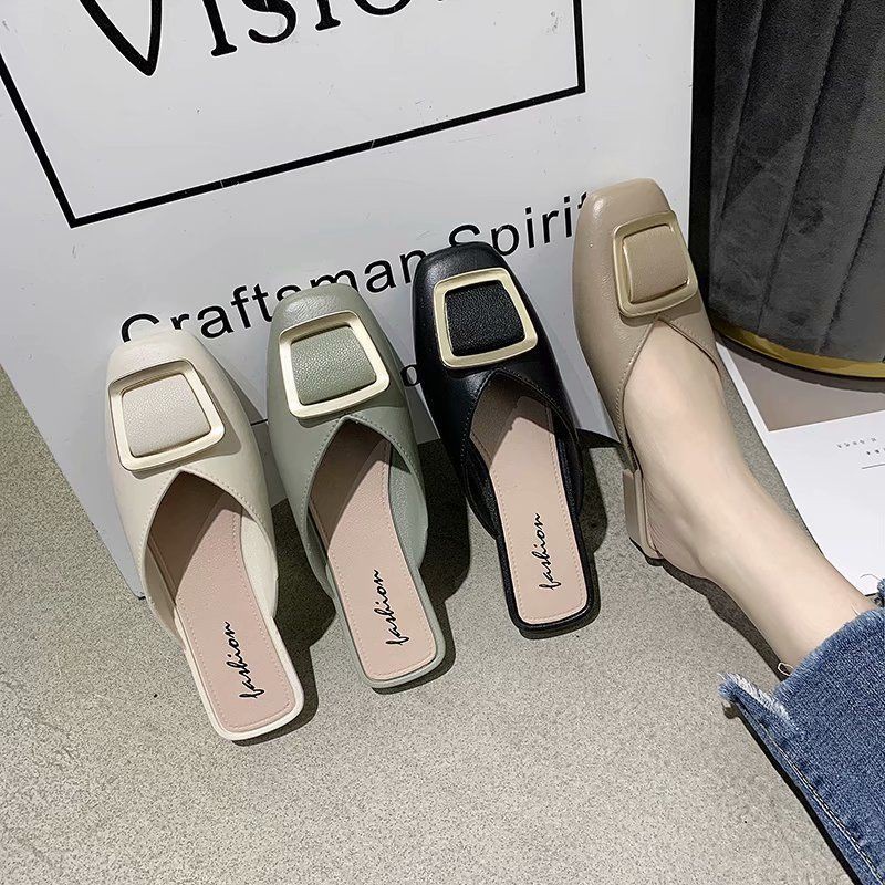 Sandal Selop Gesper 984 Karet Kaki Tertutup untuk Wanita