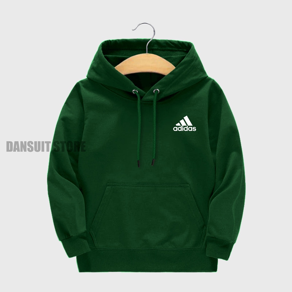 Sweater Hoodie Anak Laki-laki/Perempuan Usia 4-13 Tahun Hoodie Anak Motif Sablon ADIDAS Logo Terbaru Bahan Tebal Premium