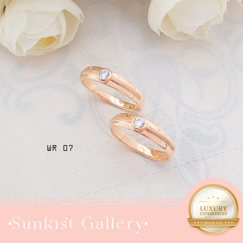 CINCIN KAWIN EMAS ASLI KADAR 375/8KARAT WEDDING RING SIMPEL MINIMALIS CANTIK WR 7