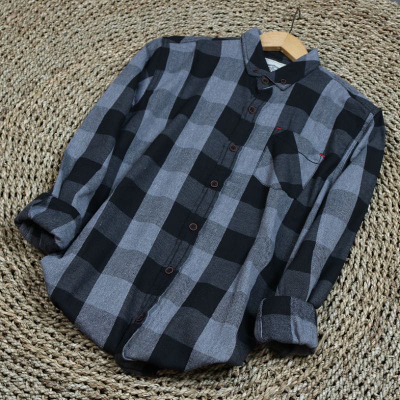 KEMEJA FLANEL LENGAN PANJANG UNISEX PREMIUM l FLANNEL HEM KOTAK KATUN JACK BROWN BRILL EIGHTY EIGHT 