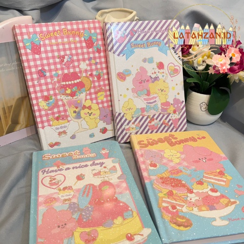 Buku Diary Sweet Bunny Kelinci Buku Catatan Lucu Buku Jurnal Kecil Full gambar