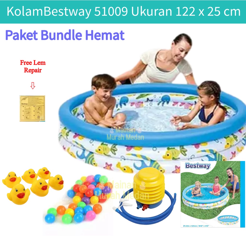 Mainan Murah Medan - Bestway 51009 Kolam Renang Anak dan Bayi Ocean Life - Paket Kolam Mandi Bola 12