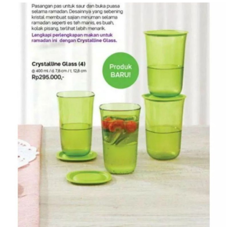 Crystaline glass tupperware / blossom glass set tupperware isi 4 pcs