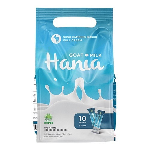 

Hania Susu Kambing Bubuk (HGM) Hania Goat Milk Full Cream HNI HPAI Herbal (1 Pak = 10 sachet)