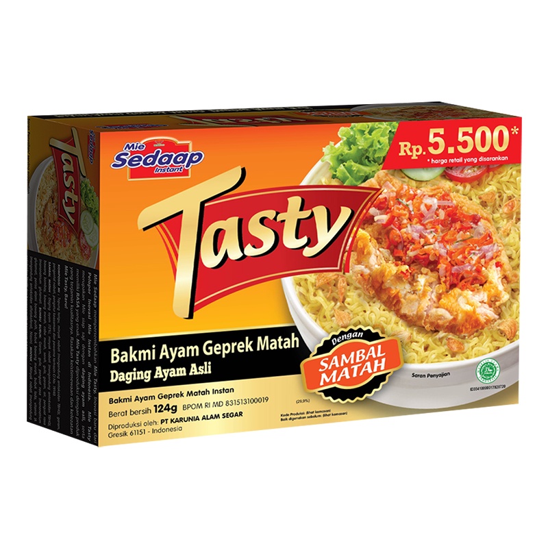 

Sedaap Tasty Mi Instan Bakmi Ayam Geprek Matah 124 g