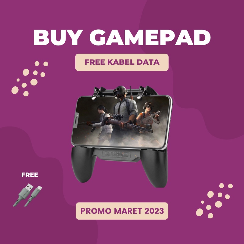 [ FREE GIFT ] SR Gamepad Cooling Fan 4 in1 PUBG Gamepad Holder FF Power Bank Trigger Gamepad