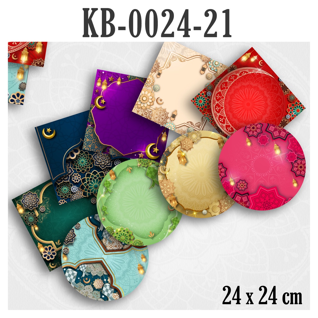 GR-KB-0024-21 Cake board alas kue kotak bulat 24cm idul fitri lebaran (cake board lokal) yamama baki
