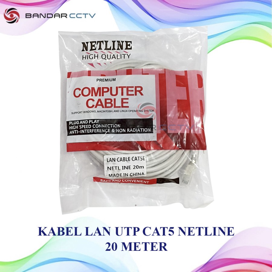 KABEL LAN UTP CAT5E NETLINE 20 METER KABEL KOMPUTER PREMIUM