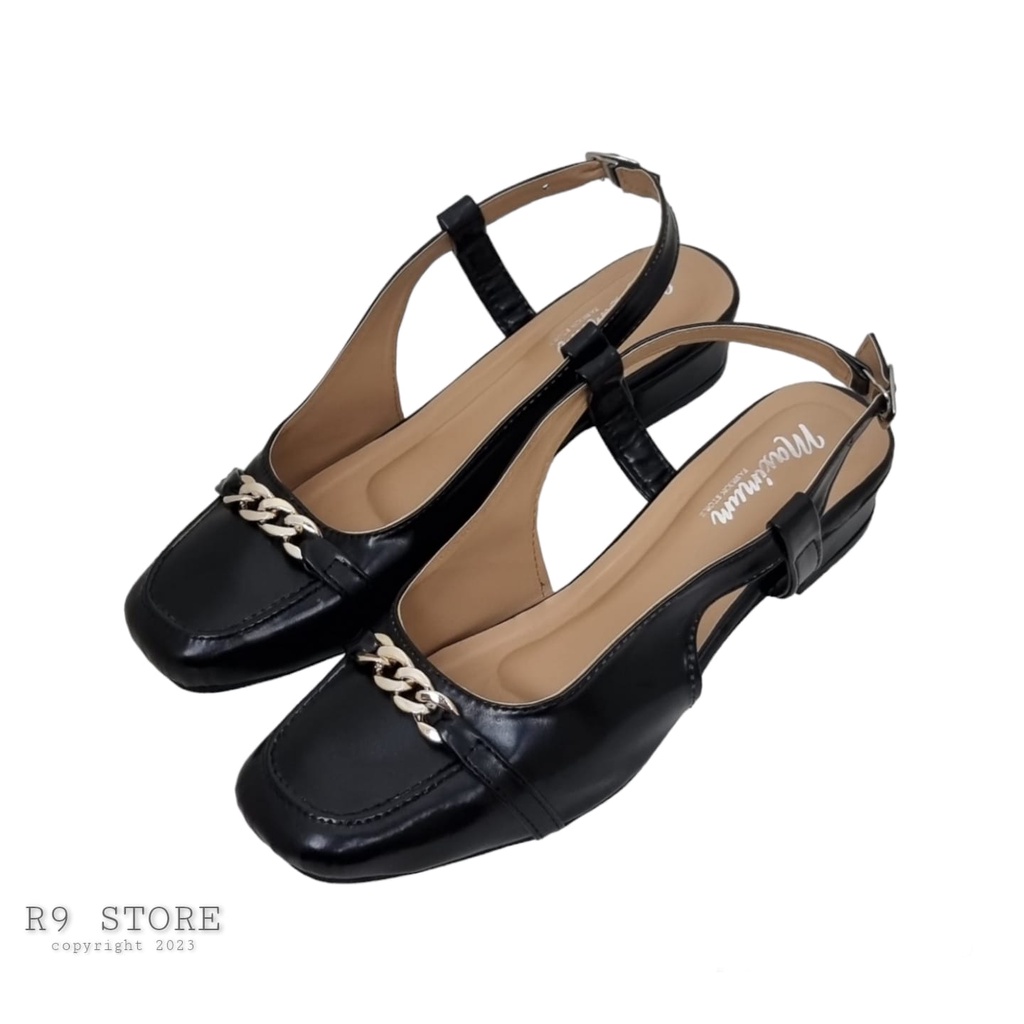 R9 Sandal Flat Shoes Wanita Hak 3cm Suspen empuk