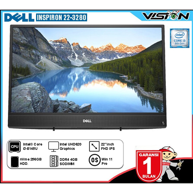 PC AIO DELL INSPIRON 3280 Core i3/i5 Gen8 | DDR4 4GB/nVme256 | 22 IPS