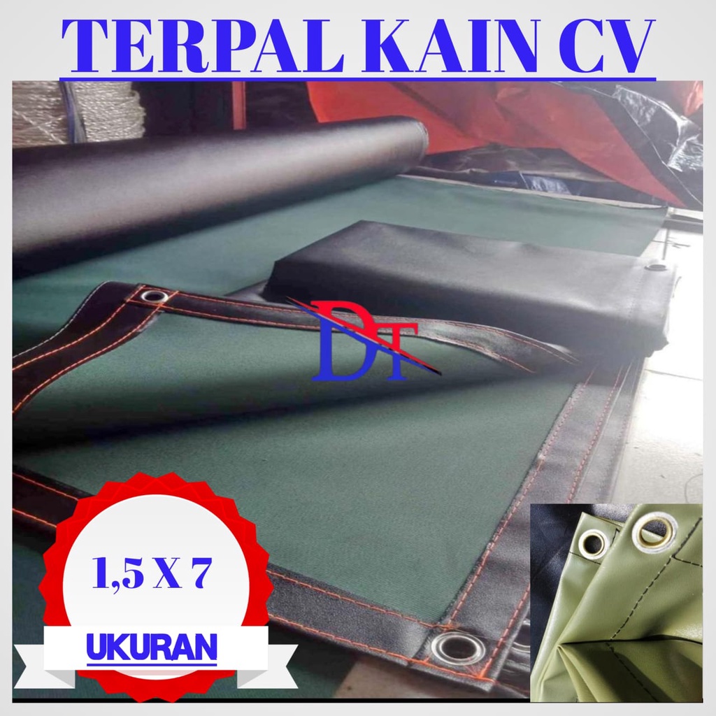 TERPAL KAIN CV/ TERPAL TNI SEMI KULIT UKURAN 1.5X7 KUAT DAN TEBAL