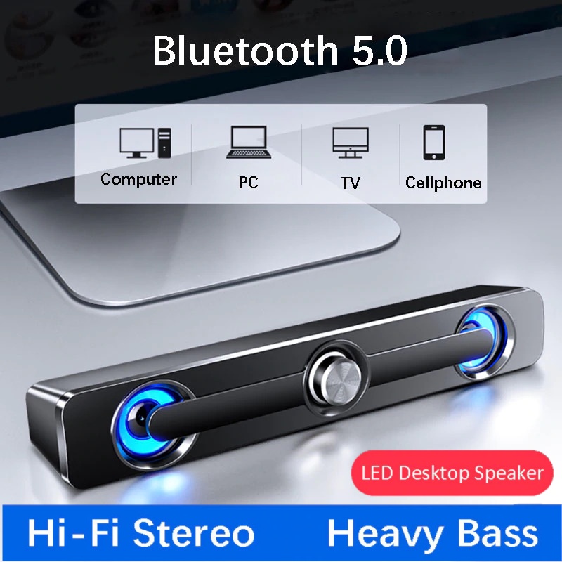 Bluetooth Soundbar Home Theater HiFi Stereo Heavy Bass - V-111 - Black