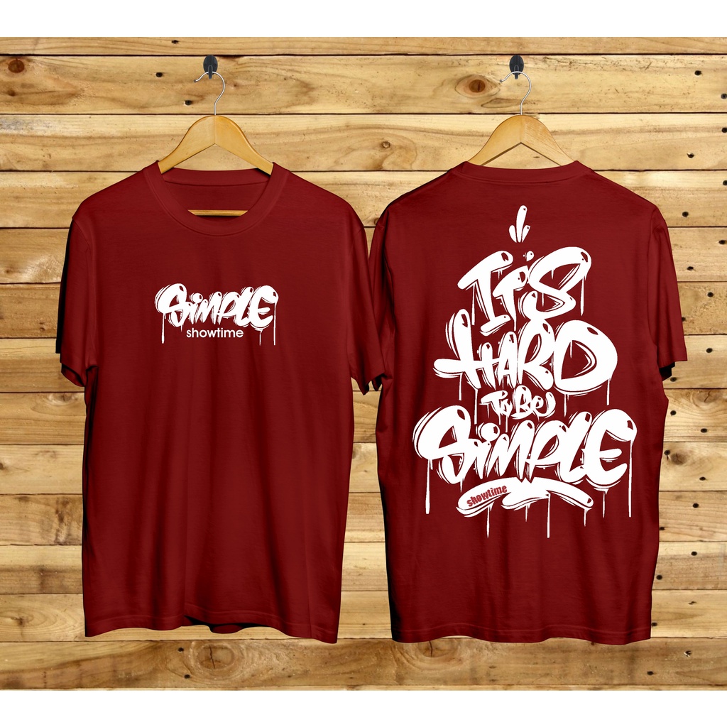 Kaos murah Kaos distro murah baju  distro pria t-shirt murah combed30s SO SIMPEL MAROON