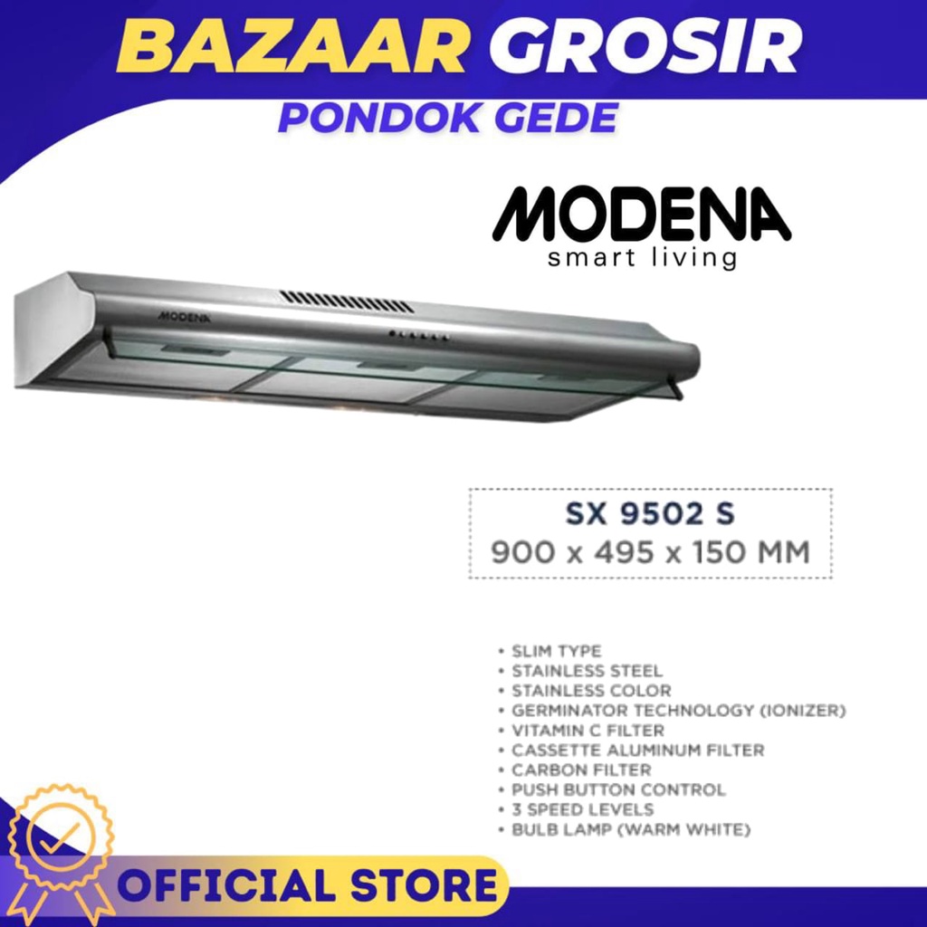 COOKER HOOD MODENA SX 9502 S / SX9502S / SX-9502S PENGHISAP ASAP