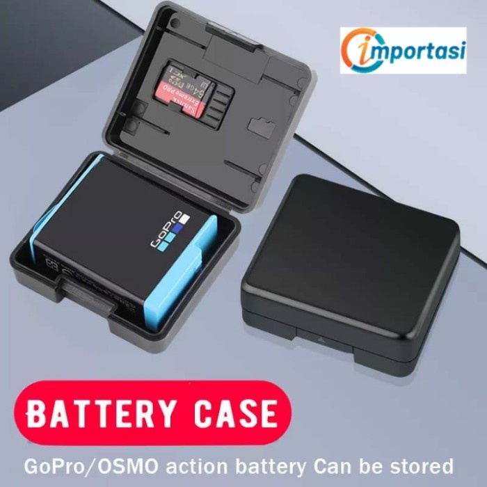 Battery Case GoPro Hero 10 9 8 7 6 5 Osmo Action Tempat Kotak Batere