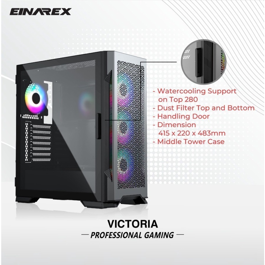 Casing EINAREX Victoria - EATX, ATX, mATX PC Gaming Case