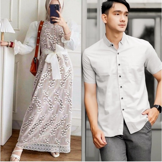 Baju Couple Remaja lebaran 2023 - Couple Luis Baju Lebaran Couple 3 ukuran M L XL baju kondangan pas