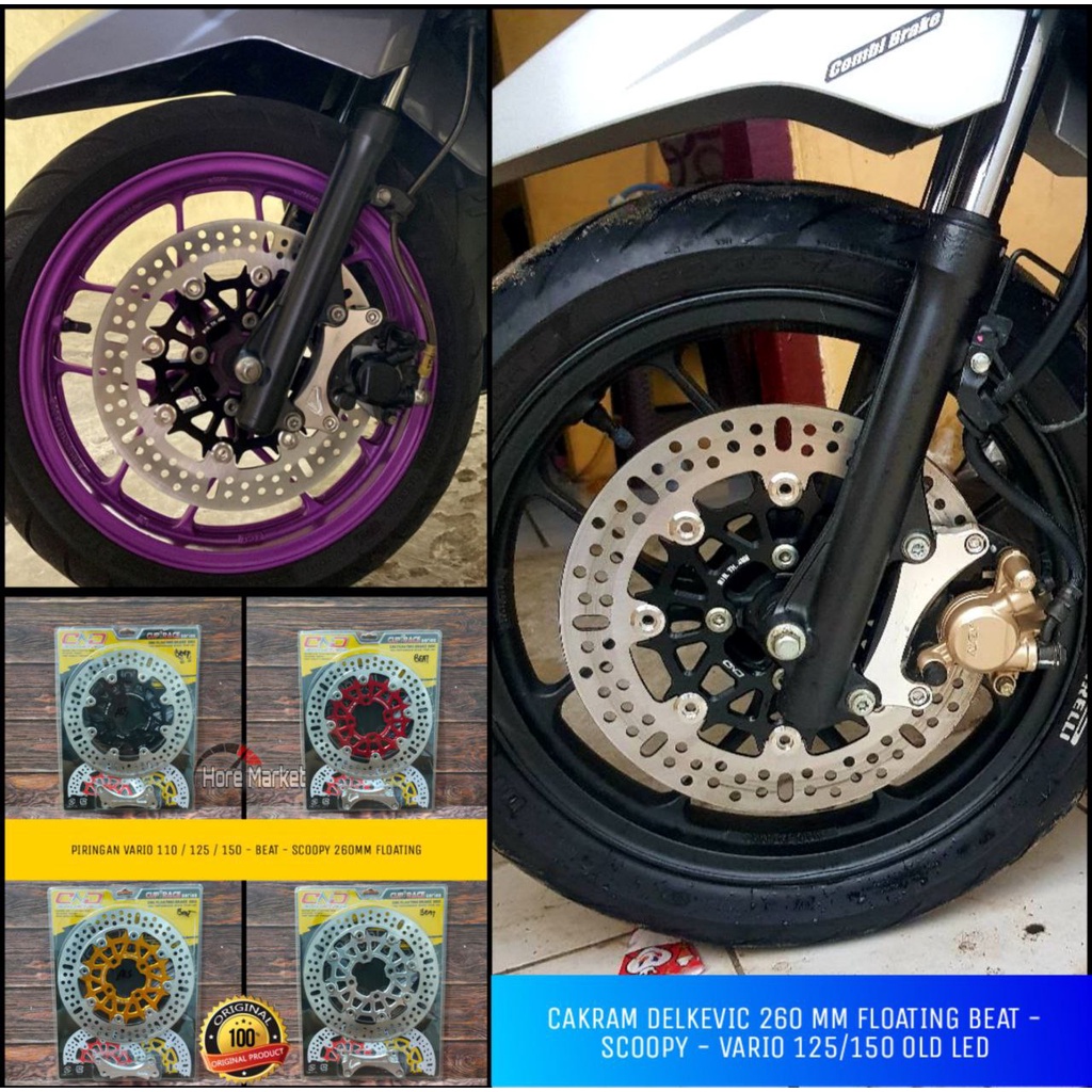 PIRINGAN CAKRAM DELKEVIC FLOATING 260MM VARIO 110 125 150 OLD LED BEAT FI ESP STREET DELUXE SCOOPY N