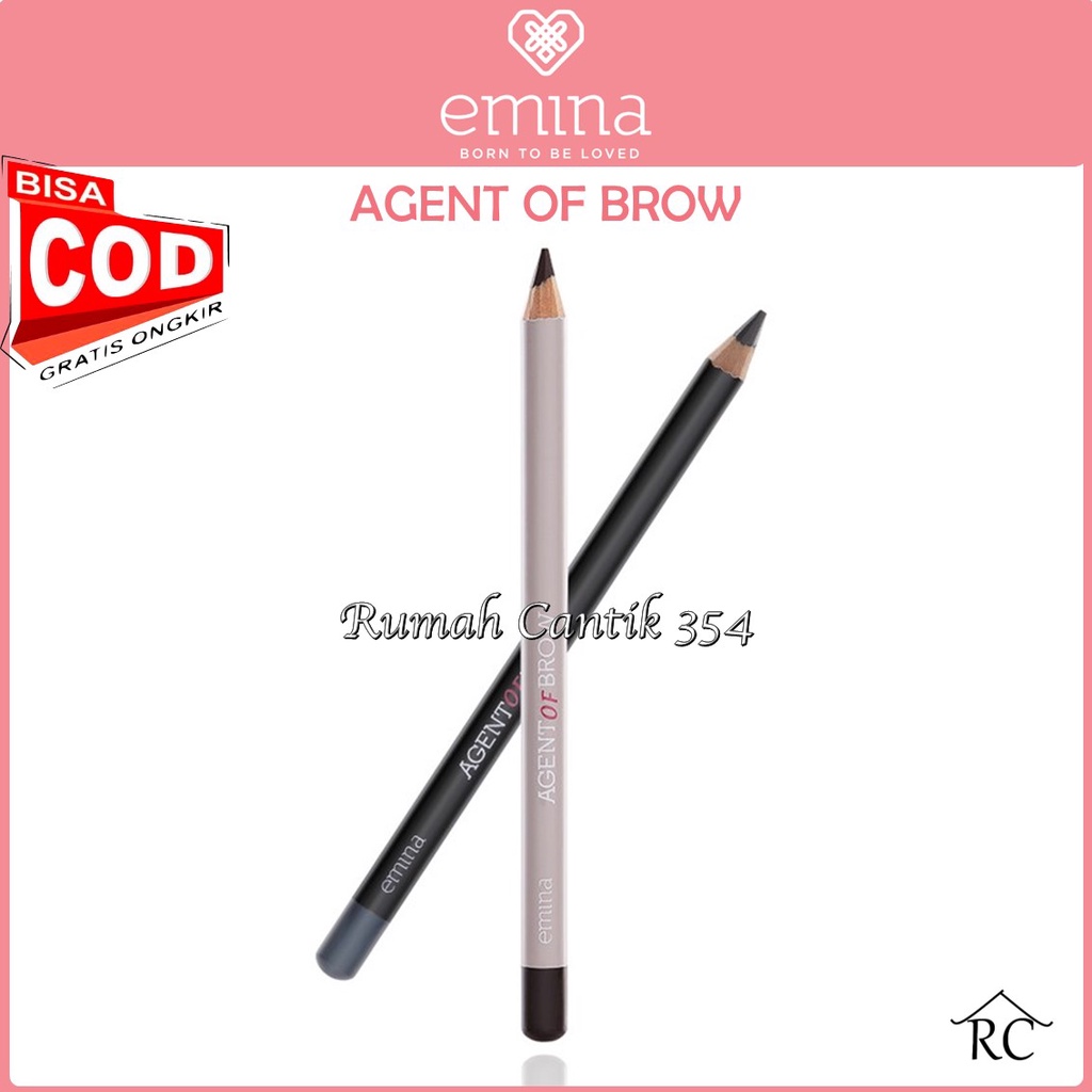 Emina Agent of Brow 1.2 g - Pensil Alis Tekstur Creamy, Pigmented, Mudah Digunakan