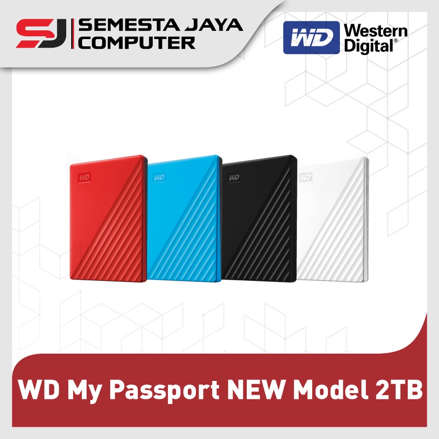 WD My Passport NEW Model 2TB - HD HDD Hardisk Eksternal External 2.5&quot;