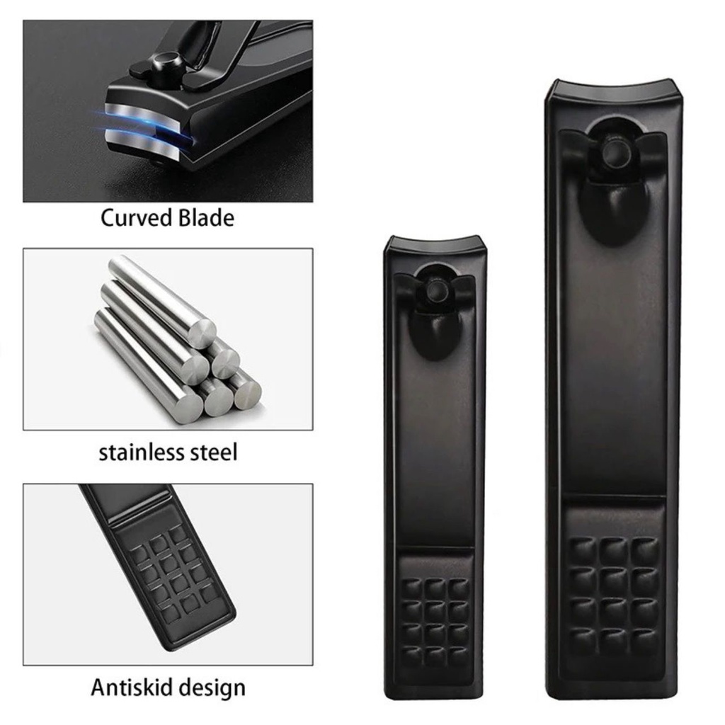 GUNTING KUKU HITAM STAINLLES MANICURE PEDICURE ALAT GUNTING KUKU UKURAN BESAR DAN KECIL - BDC