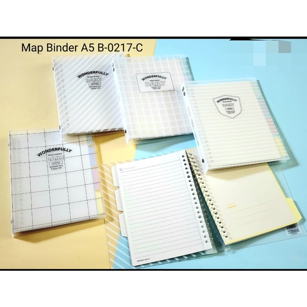 

map binder looseleaf wonderfully daily wengu a5 plus isi 60 lembar kode 0217