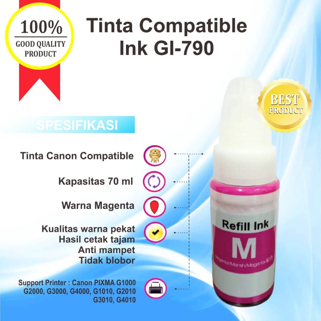 Tinta Canon GI790 GI 790 Refill Printer G1010 G2010 G3010 G4010 G2000