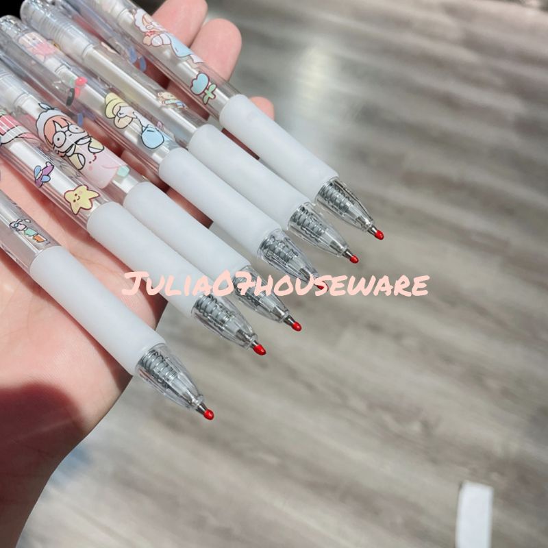 PULPEN GEL 0.5mm mekanik Aesthetic motif girl/ PULPEN KARAKTER LUCU/ PULPEN TINTA HITAM