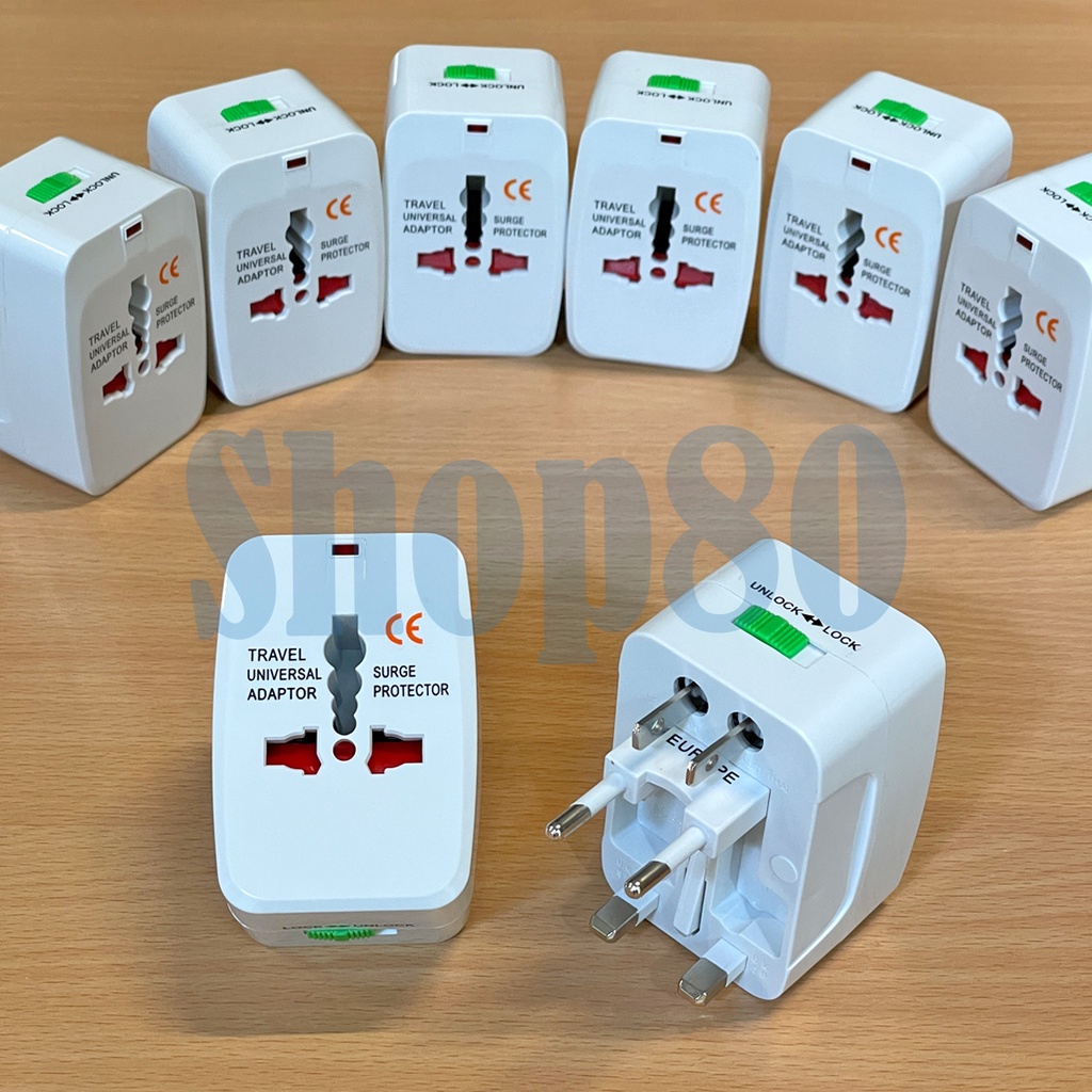 Universal Travel Adaptor International Plug Adapter Charger Traveling Converter Stop Kontak Colokan US UK EU AU