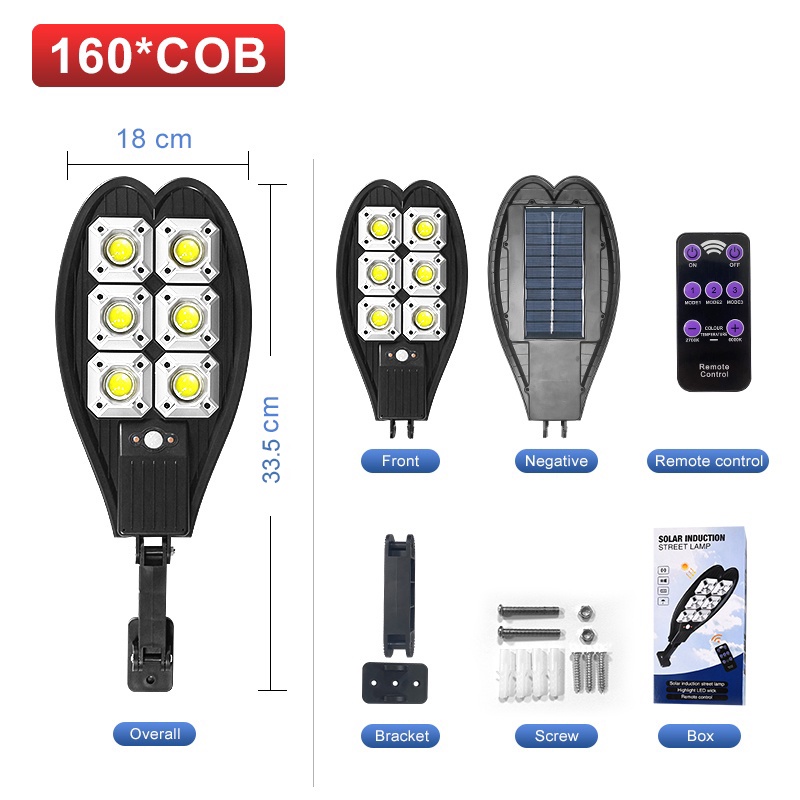 1600W lampu tenaga surya outdoor surya Lampu led tahan air Hidup/mati otomatis Lampu solar lampu emergency led