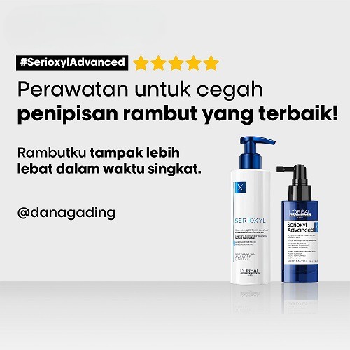 LOREAL Serioxyl Denser Density Activator &amp; Thicker Hair Serum Set - Penumbuh Perawatan Rambut Rontok Rusak Tipis