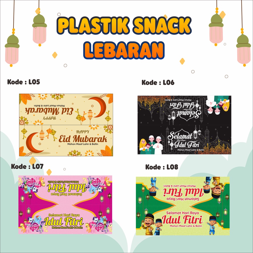 PLASTIK SNACK LEBARAN/ TAS SNACK LEBARAN/ PLASTIK HAMPERS LEBARAN / ANGPAO LEBARAN