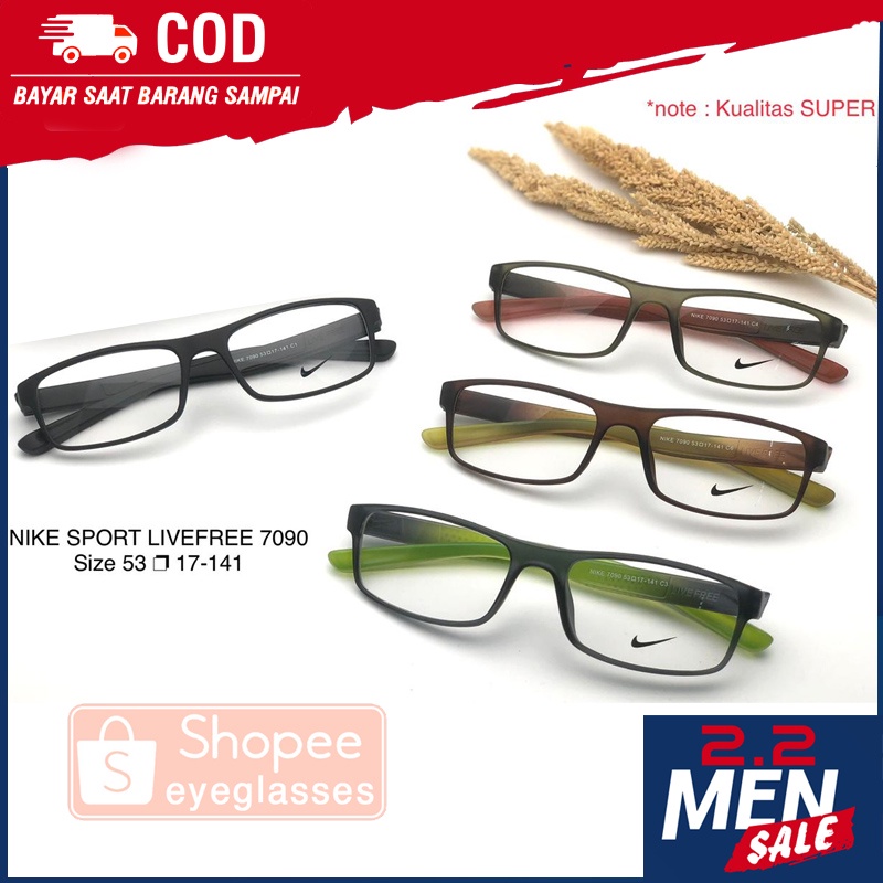Frame Kacamata Nike Live free super pria 7090 Size 53-17-141