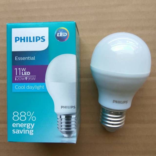 Lampu LED Philips Essential 3W 5W 7W 9W 11W 13W Bulb Cool Day Light 6500K Sinar Cahaya Putih Bohlam Philip Esensial Ekonomis Terang Berkualitas Tinggi Hemat Listrik